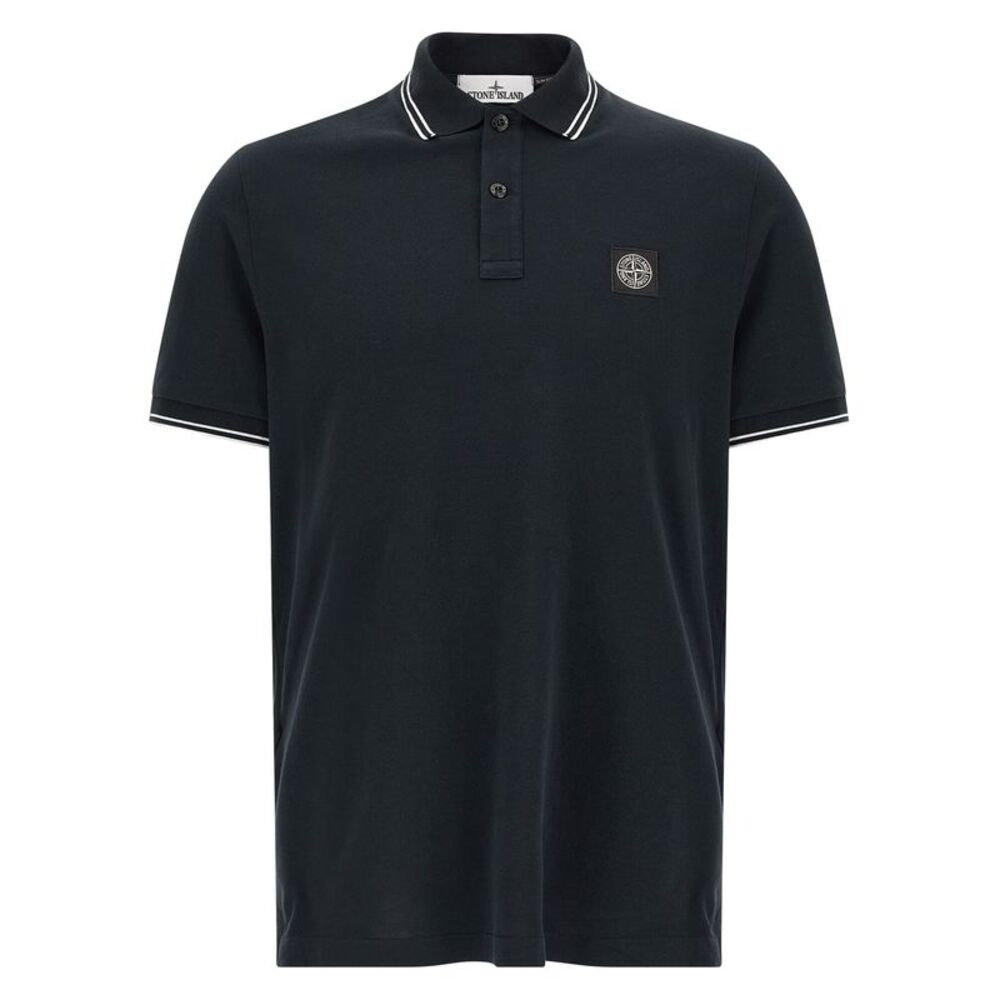 Stone Island Blue Cotton Polo Men's Shirt